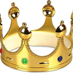 Plastik Kral Tacı Altın Renk Yetişkin Boy 55 Cm