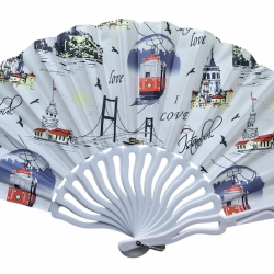 Plastik Kumaş Yelpaze 12'li İstanbul