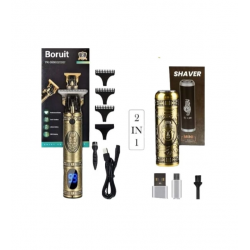 Pro 2 İn 1 Vintage Traş Makinesi Şarjlı Dijital Göstergeli Aliminyum Gövde