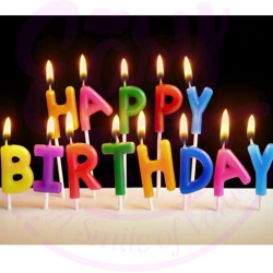 Rengarenk Happy Birthday Yazılabilen Doğum Günü Mumu