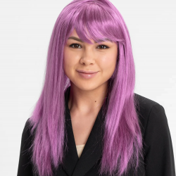 Rose Pembe Renk Düz Kesim Uzun Parti Peruğu Takma Saç