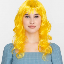 Sarı Renk Uzun Dalgalı Parti Peruğu