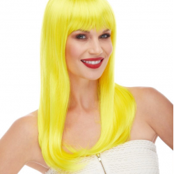 Sarı Renk Uzun Düz Parti Peruğu