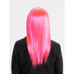 Şeker Pembesi Koyu Pembe Renk Uzun Düz Parti Peruğu