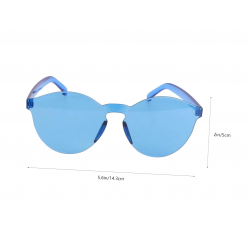 Sert Mika Oval Şekilli Çerçevesiz Mavi Gözlük Retro Parti 5x14 Cm