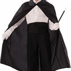 Sihirbaz Pelerini 90 Cm Ve Sihirbaz Şapkası Siyah Renk Çocuk Boy