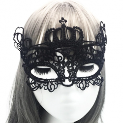 Siyah Renk Dantel Kesim Dantel İşlemeli Balo Parti Maskesi 9 No