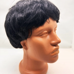 Siyah Renk Kısa Kesim İçi Astarlı Erkek Peruğu