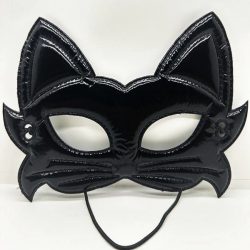 Siyah Renk Kumaş Malzemeden İmal Eva Kedi Maskesi 19x15 Cm