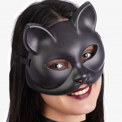 Siyah Renk Lüks Kedi Maskesi 12x13 Cm