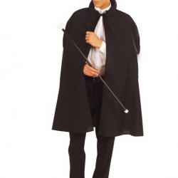 Siyah Sihirbaz Pelerini 120 Cm Ve Sihirbaz Şapkası 12 Cm Yetişkin Boy