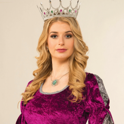 Taşlı Rönesans Kostümlü Kraliyet Ortaçağ Gümüş Kraliçe Prenses Tacı