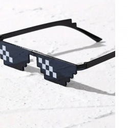 Thug Life Trend Güneş Gözlüğü Mozaik Siyah Kedi Gözlükleri