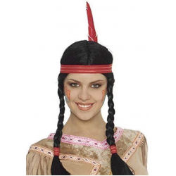 Tüylü Örgülü Hint Peruğu Kızılderili Peruğu