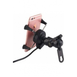 Usb Şarjlı Ayna Bağlantılı Motosiklet Telefon Tutucu Motor Tutacağı