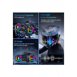 Y13 Motor Kask Kulaklık Rgb Modlu Radyolu Motosiklet Kulaklık 5.3 Bluetooth Intercom