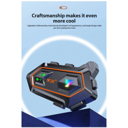 Y20 2x 1000m Telsiz Mesafeli 2 Kişi Bağlantılı Bluetooth Kask Kulaklık Fenerli İntercom