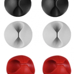 Yapışkanlı Kablo Sabitleyici Düzenleyici 6'lı Paket (2 Beyaz-2 Kırmızı-2 Siyah) Mz2023-38