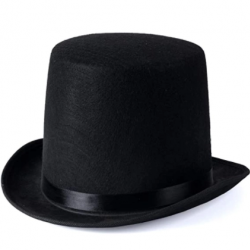 Yetişkinler İçin Siyah Renk Ringmaster Sihirbaz Şapkası Fötr Şapka 15 Cm
