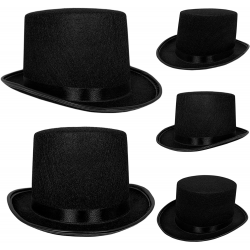 Yetişkinler İçin Siyah Renk Ringmaster Sihirbaz Şapkası Fötr Şapka 15 Cm