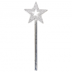 Yıldız Model Peri Asası Melek Asası Prenses Asası Metalize Gümüş Renk