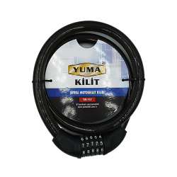 Yuma Ym-747 120cm 20mm 5 Şifreli Siyah Motorsiklet Kilidi