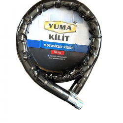 Yuma Ym-752 Motorsiklet Kilidi Anahtarlı Körüklü Siyah ( Boy : 120cm-çap : 22mm )
