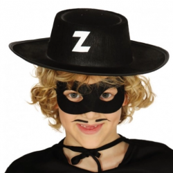 Z Logolu Zorro Şapkası Ve Zorro Maskesi Çocuk Boy